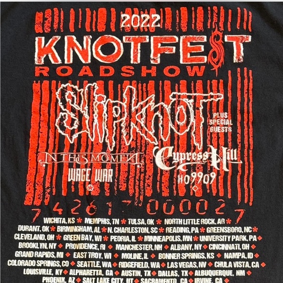 Knotfest Roadshow Tour T-Shirt Slipknot Large - Picture 3 of 4